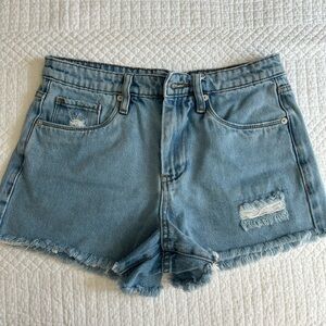 Blank NYC Light Blue Distressed Denim Shorts